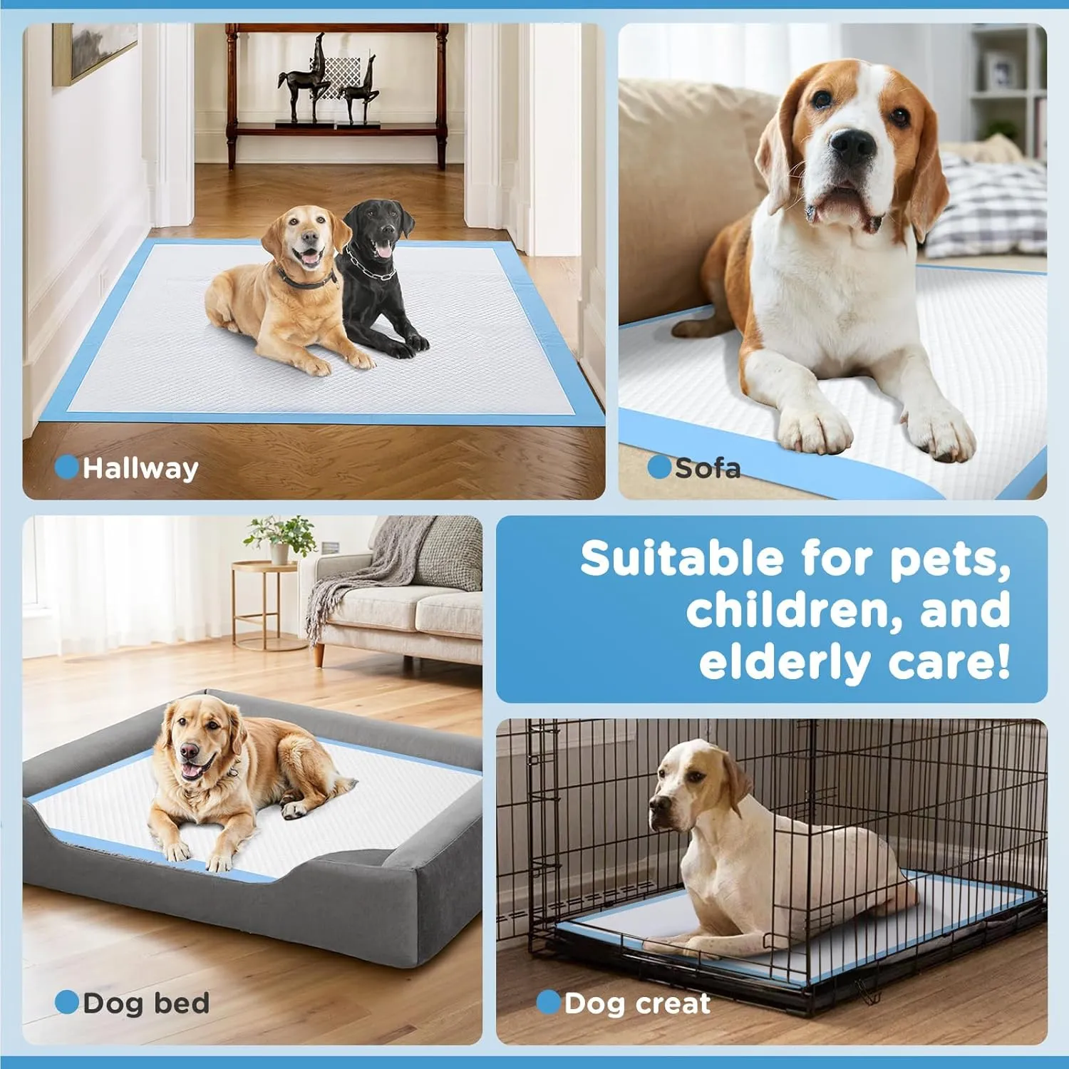 Enormous 37"x 54" Dog Training Potty Pads, Thicken Super Absorbent & Leak-Proof 6 Layers Puppy Pads 30 Counts, Disposable Dog Pee Pads Extra Large for Puppy, Surgery, Older, Cats, Rabbits