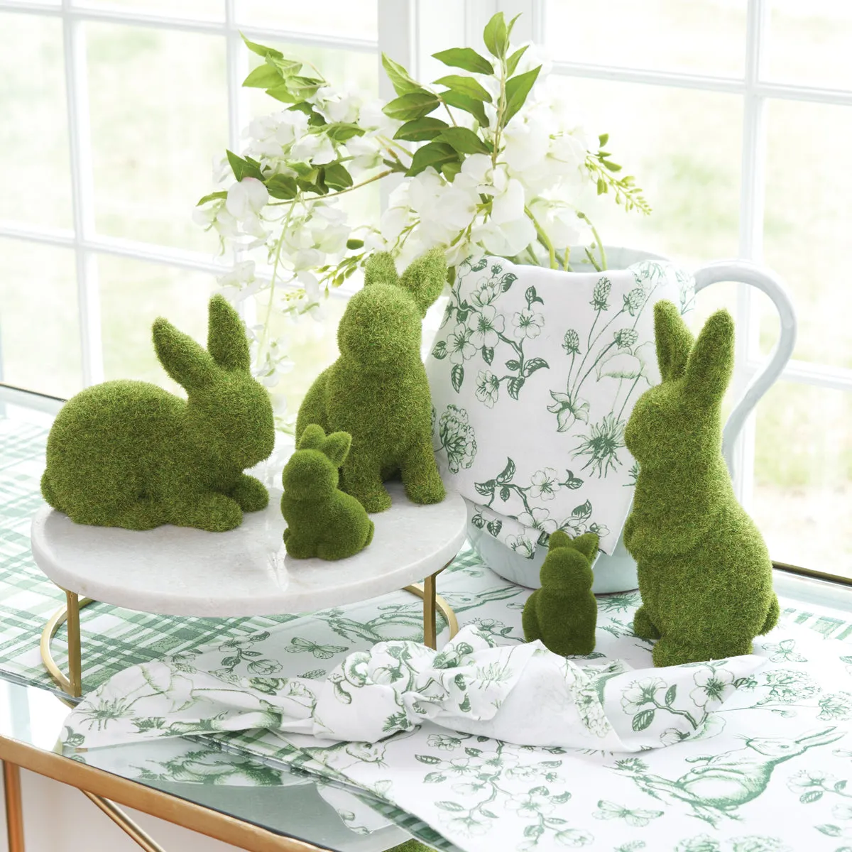 Flocked Bunny Figurine