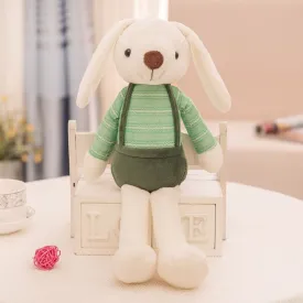 Fresh Accessories Plush Bunny Green Dungarees