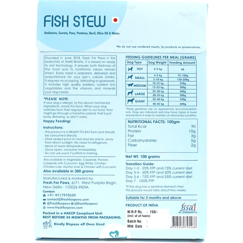 Fresh For Paws Fish Stew Dog Wet Food (300g)