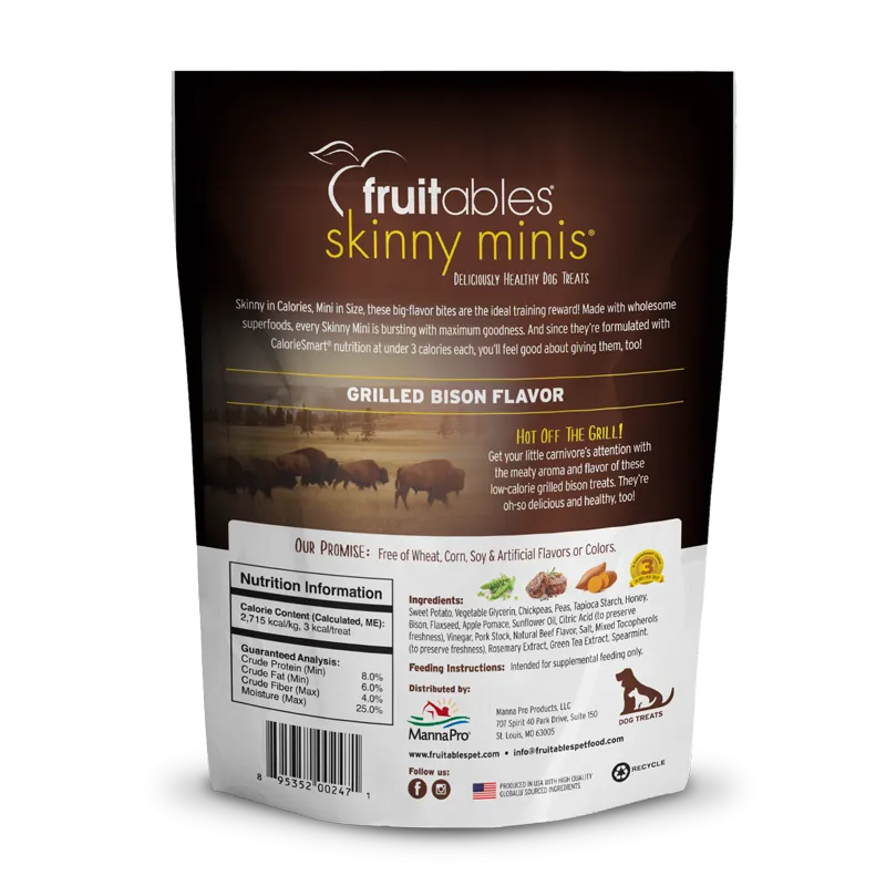 Fruitables Skinny Minis Grilled Bison 5-oz, Dog Treat