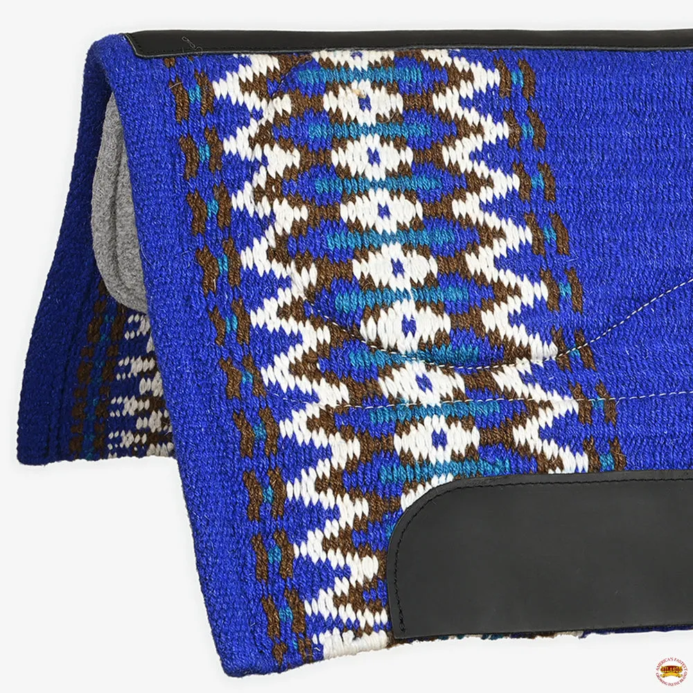 HILASON 34x36 In Western Horse Saddle Blanket Wool Pad Blue