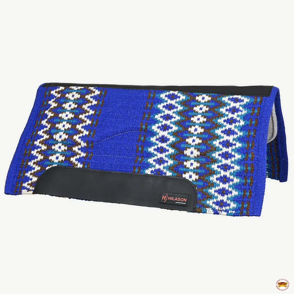 HILASON 34x36 In Western Horse Saddle Blanket Wool Pad Blue