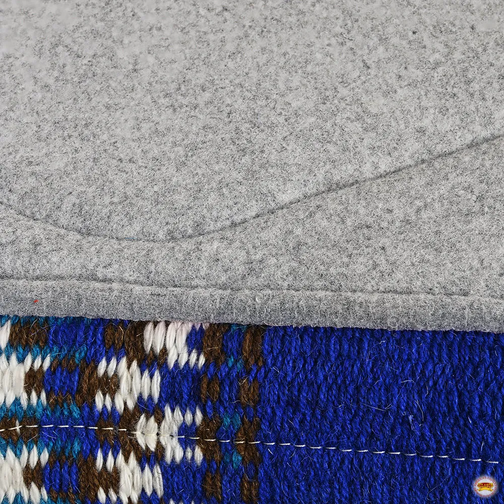 HILASON 34x36 In Western Horse Saddle Blanket Wool Pad Blue