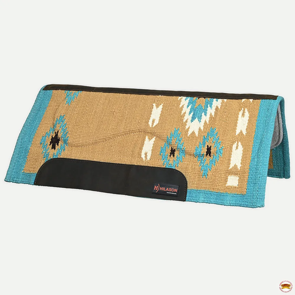 HILASON 34x36 In Western Horse Saddle Blanket Wool Pad Blue