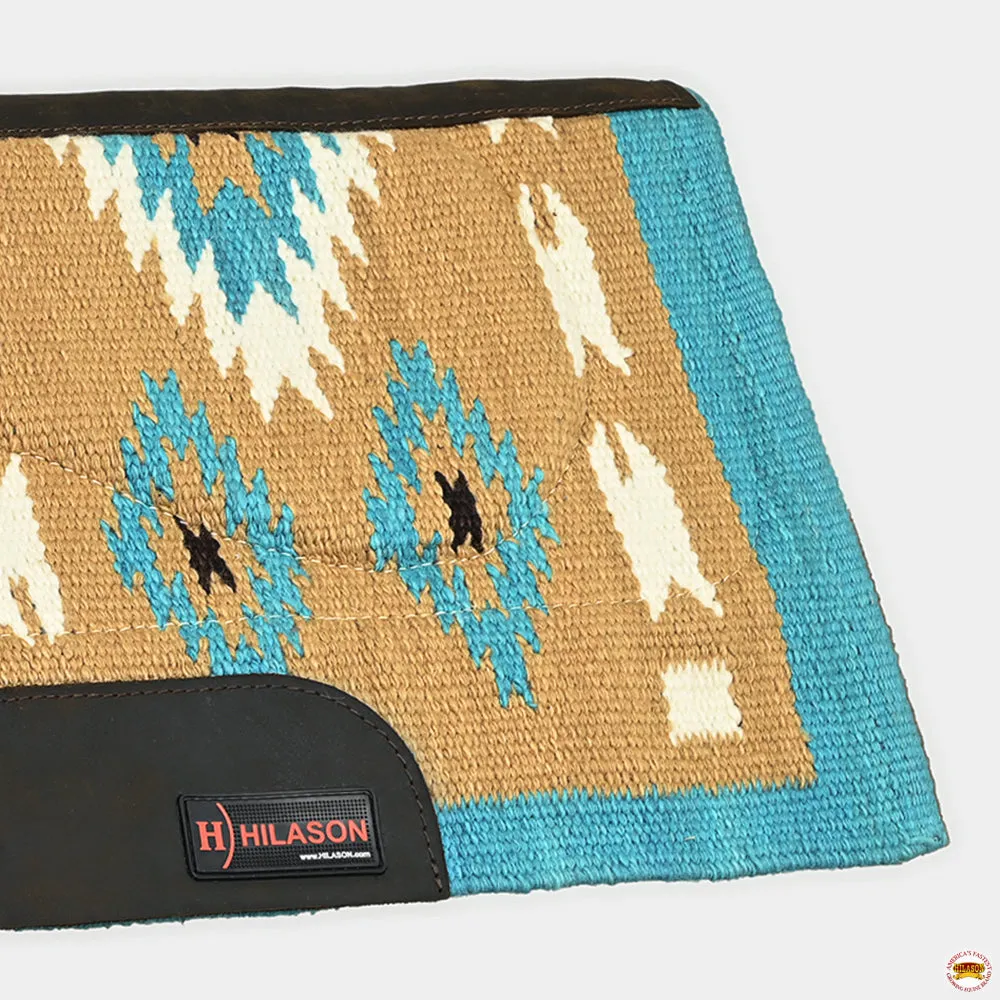 HILASON 34x36 In Western Horse Saddle Blanket Wool Pad Blue