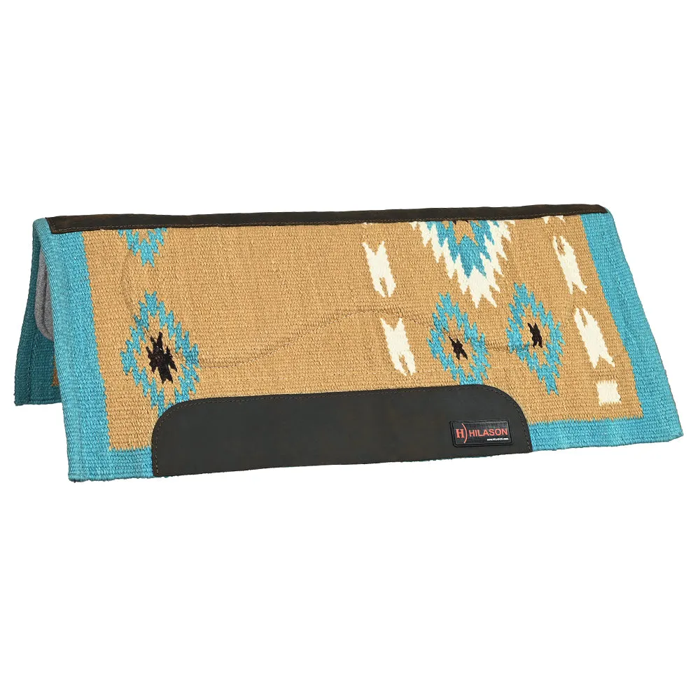 HILASON 34x36 In Western Horse Saddle Blanket Wool Pad Blue