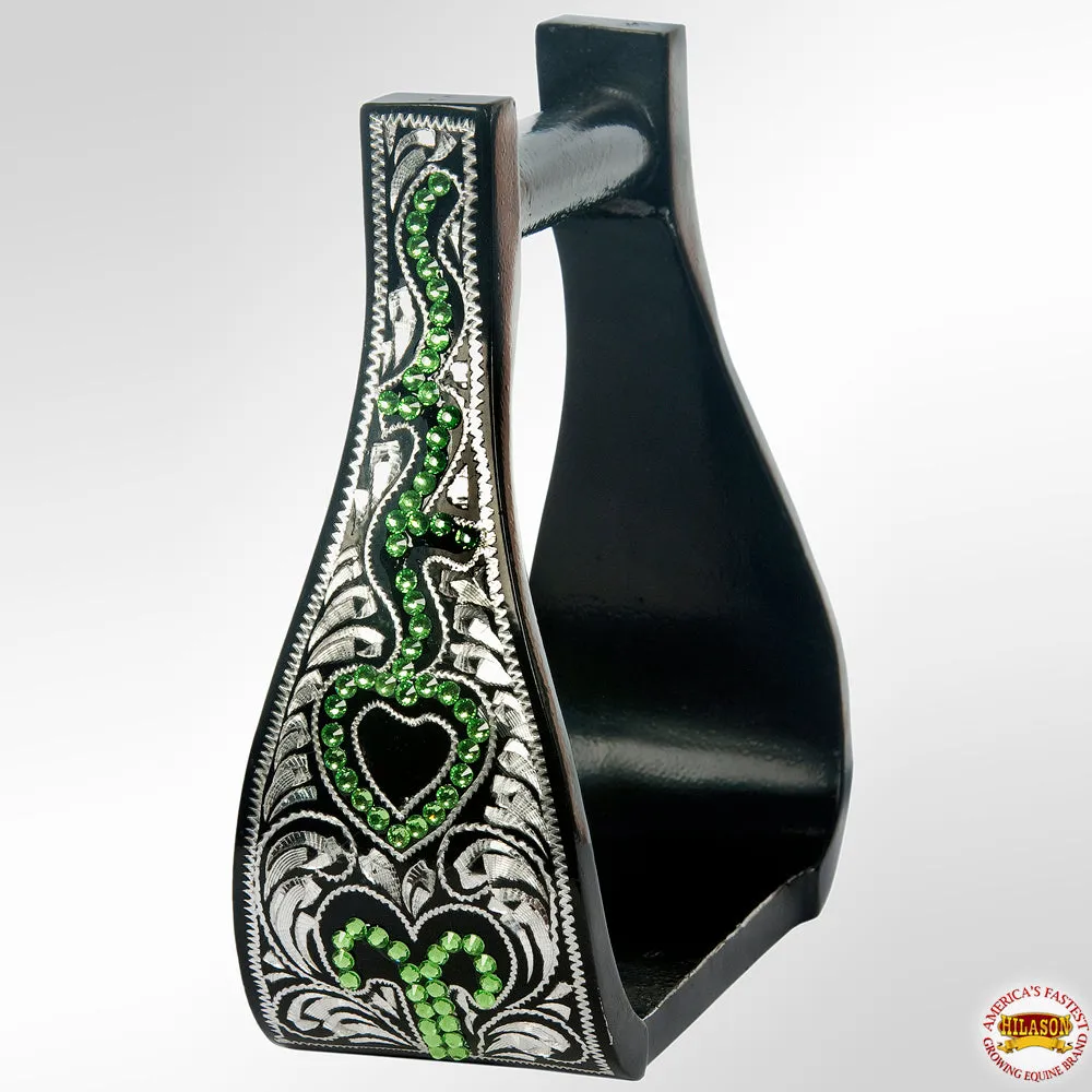 HILASON Horse Western Saddle Engraved Metal Roper Stirrups | Engraved Metal Horse Stirrups | Western tack stirrups | Western Roper Stirrups | Trail Riding Saddle Stirrups