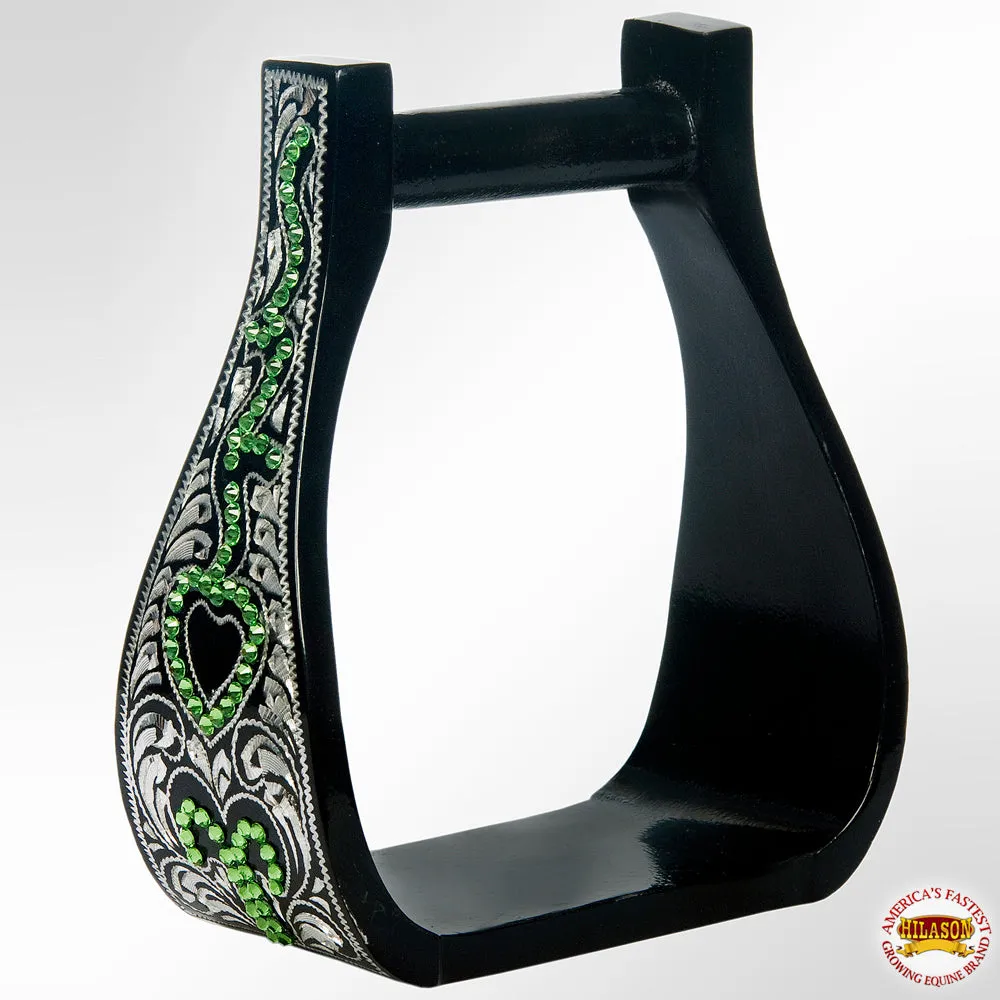 HILASON Horse Western Saddle Engraved Metal Roper Stirrups | Engraved Metal Horse Stirrups | Western tack stirrups | Western Roper Stirrups | Trail Riding Saddle Stirrups