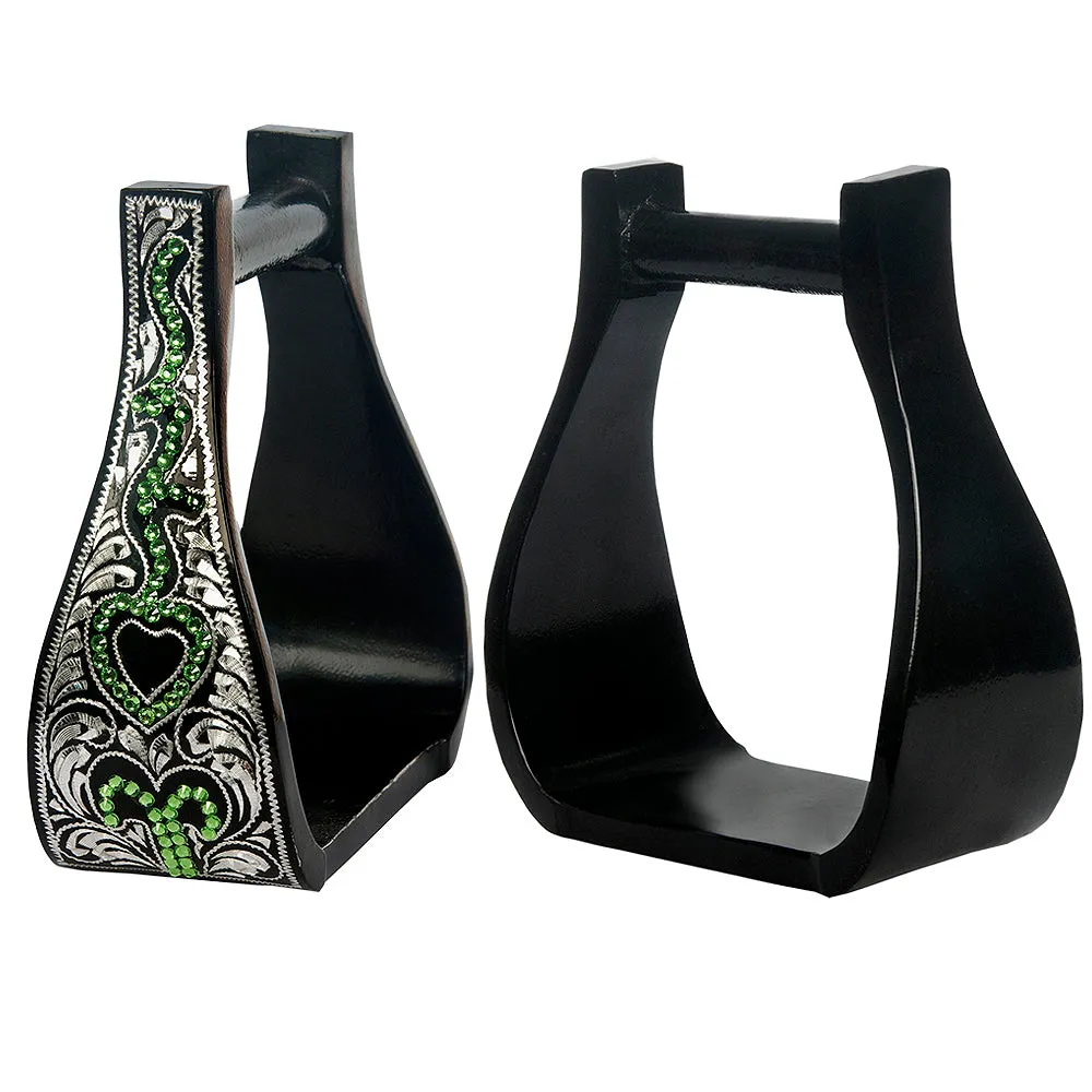 HILASON Horse Western Saddle Engraved Metal Roper Stirrups | Engraved Metal Horse Stirrups | Western tack stirrups | Western Roper Stirrups | Trail Riding Saddle Stirrups