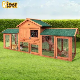 i.Pet Rabbit Hutch Hutches Large Metal Run Wooden Cage Chicken Coop Guinea Pig