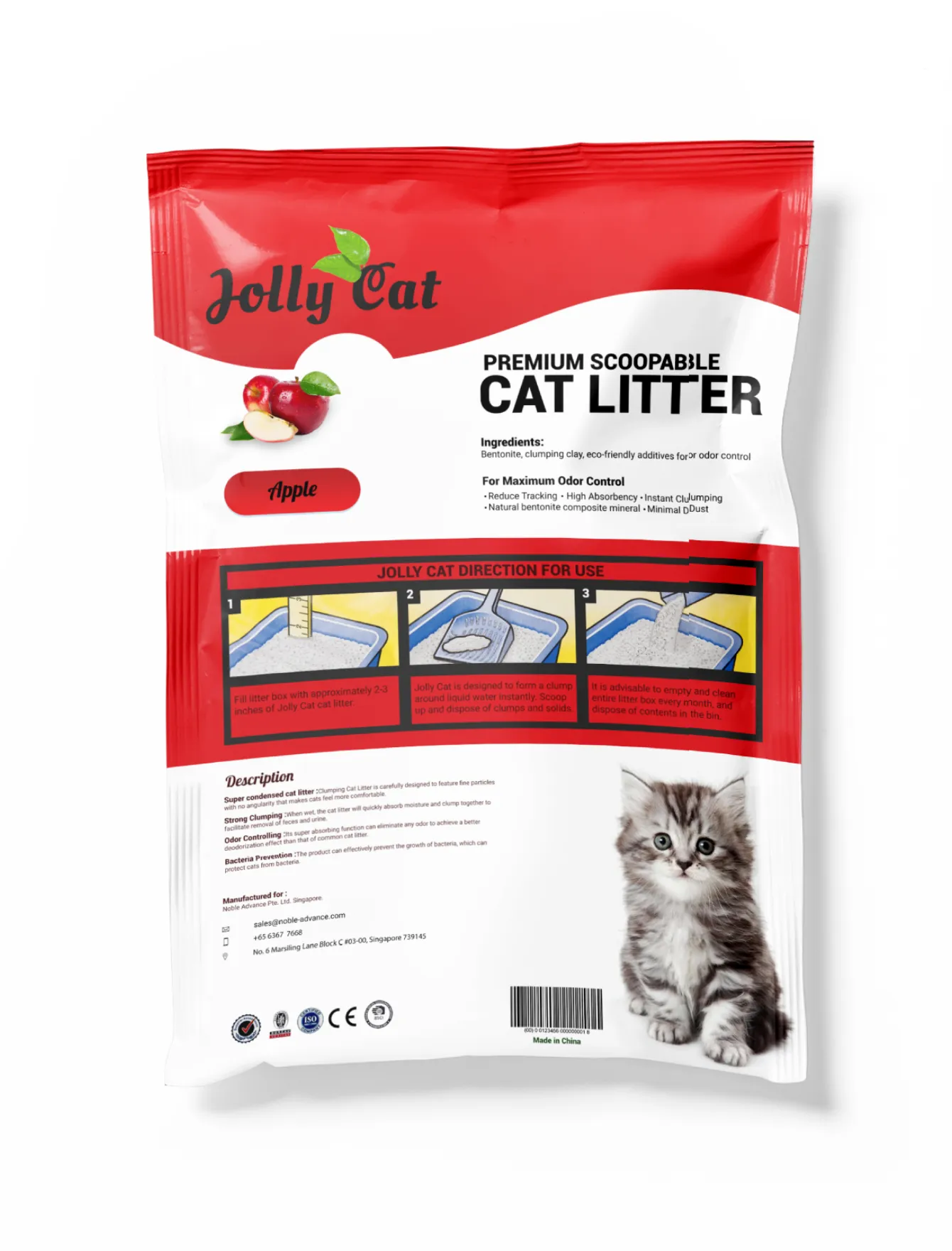 Jollycat Apple Cat Litter 10L