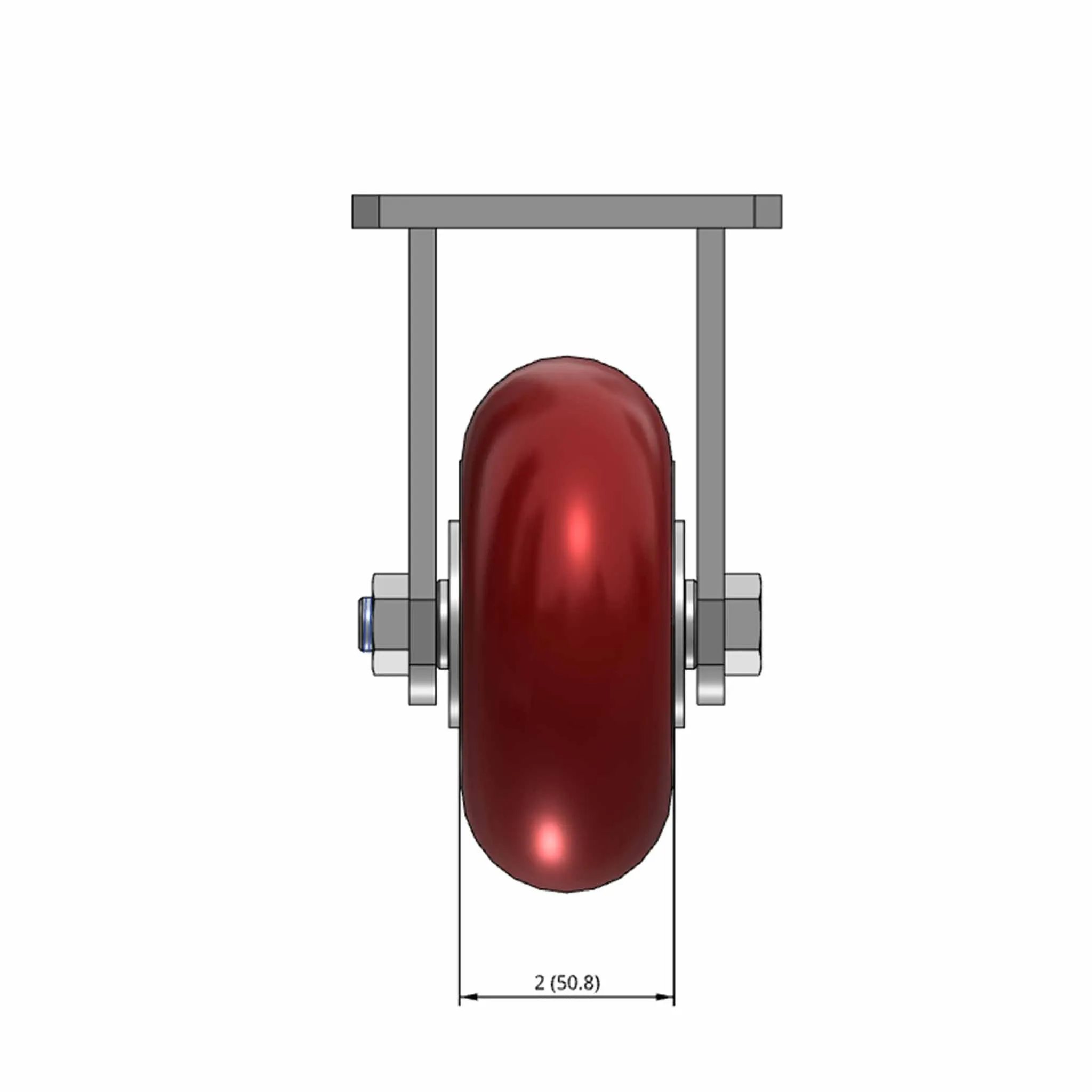 Kingpinless 5"x2" Ergonomic Rigid Caster with MAX-Efficiency Wheel