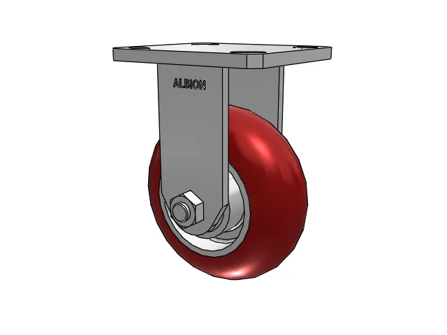 Kingpinless 5"x2" Ergonomic Rigid Caster with MAX-Efficiency Wheel