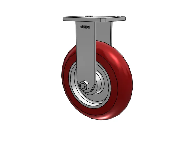 Kingpinless 8"x2" Ergonomic Rigid Caster with MAX-Efficiency Wheel