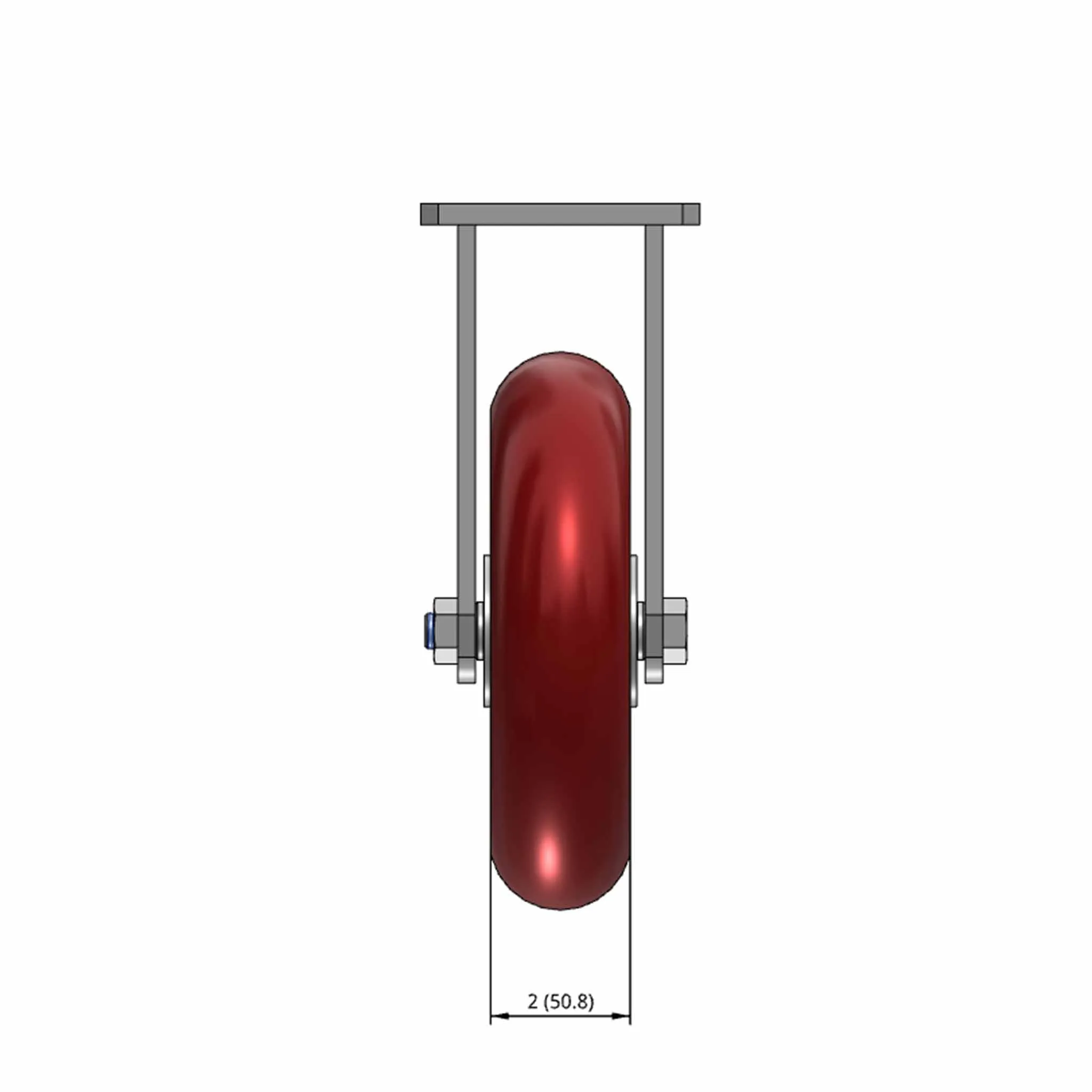 Kingpinless 8"x2" Ergonomic Rigid Caster with MAX-Efficiency Wheel