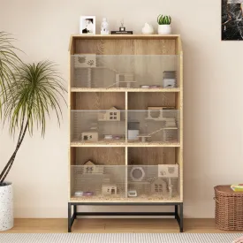 Large Wooden Hamster Cage with 3-Tier Storage Cabinet and Openable Top