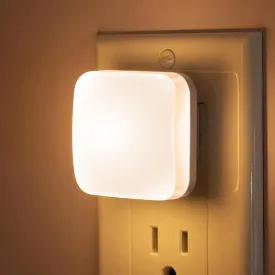 LED Night Light Plug into Wall, 2 Pack, Nightlights With Light Sensor Dusk to Dawn, 0.3W Square Plug in Night Lights for Kids, 3000K Warm White Night Light for Travel Bathroom Bedroom Kitchen