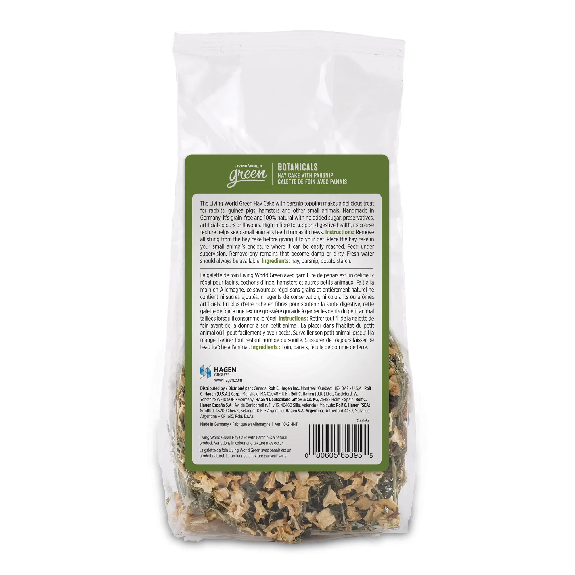 Living World Green Botanicals Hay Cake - Parsnip - 75 g (2.6 oz)