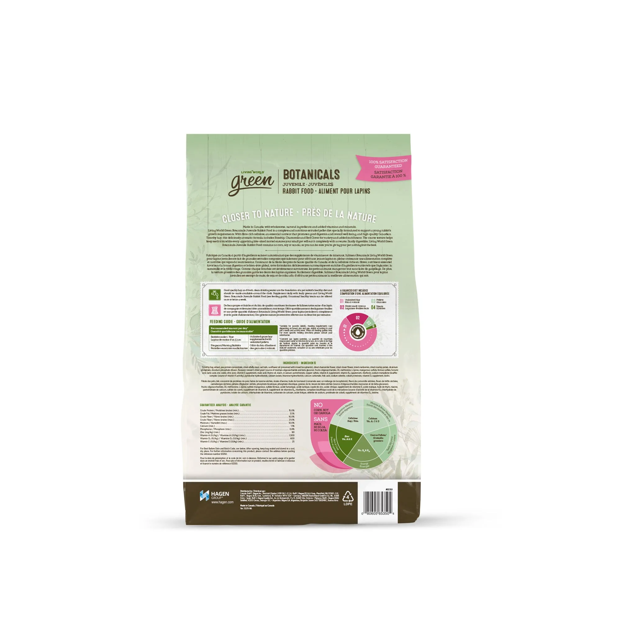 Living World Green Botanicals Juvenile Rabbit Food - 1.36 kg (3 lbs)