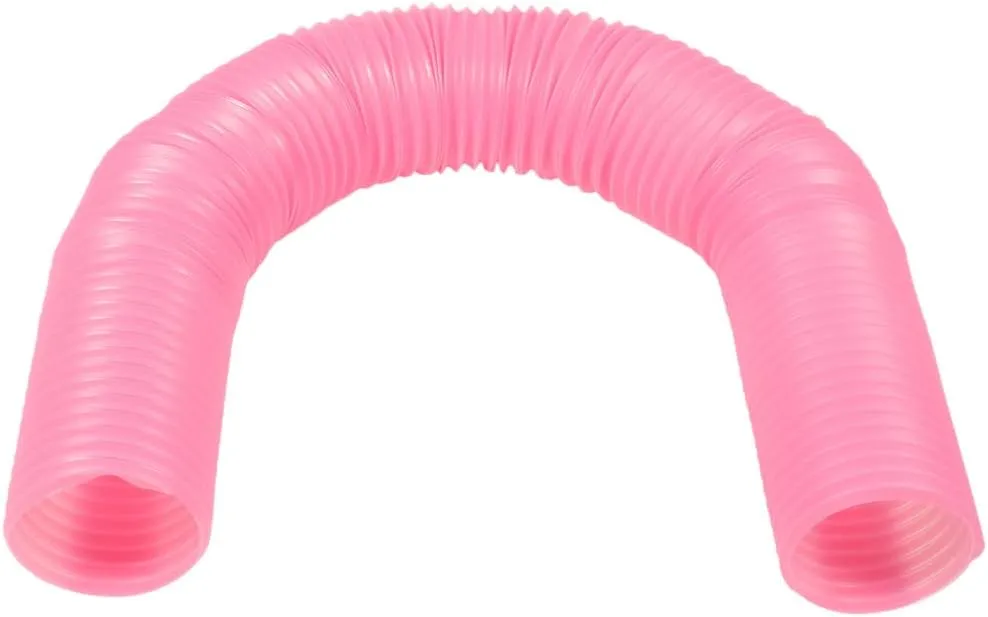 LOGOFUN Hamster Tunnel Hamster Fun Tunnel Guinea Pigs Plastic Hideout Tunnel Hamster Foldable Exercising Training for Small Animal - Pink