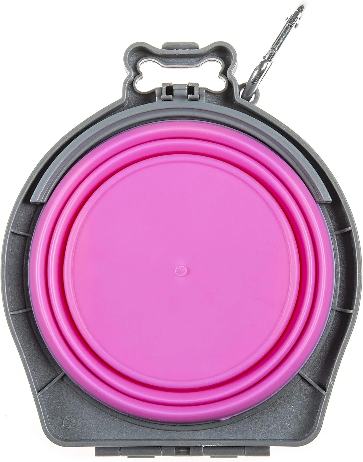 Loving Pets - Bella Roma Double Diner Portable Travel Dog Bowls Collapsible Combined Dog Food & Water Bowls (Pink, Small)