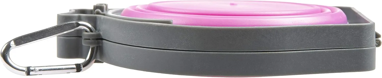 Loving Pets - Bella Roma Double Diner Portable Travel Dog Bowls Collapsible Combined Dog Food & Water Bowls (Pink, Small)