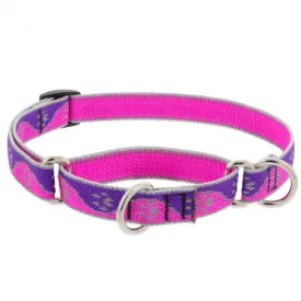 Lupine Dog Collar Martingale 3/4" Wide X 14"-20" Neck Size Pink Paws
