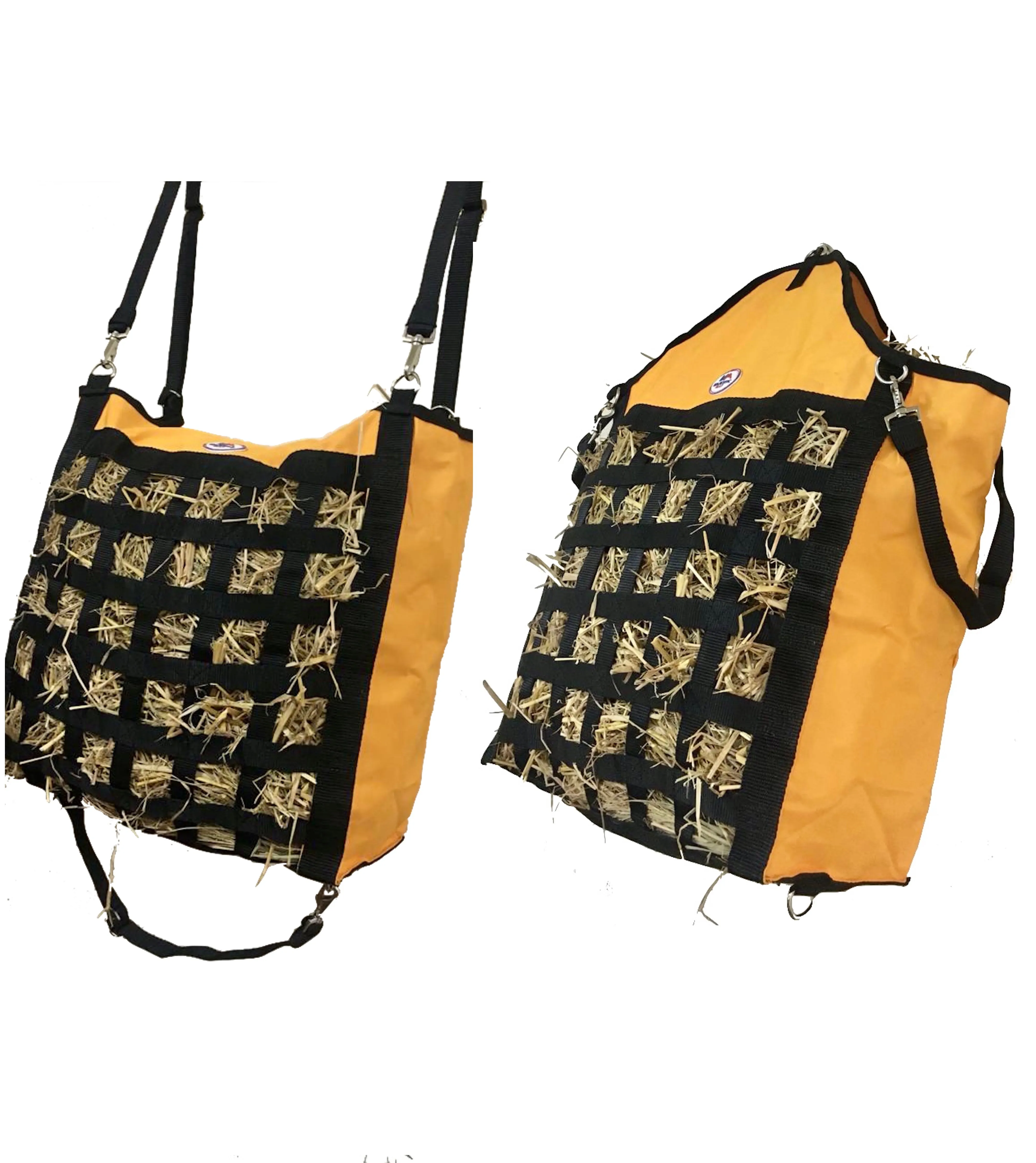 Majestic Ally Slow Feed Hay Bag for Horses, Adjustable Travel Feeder for Trailer, Stall, and Portable Wear, Feeding Sack with Strap Support, Simulates Grazing, Reduces Waste