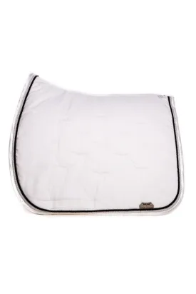 Marta Morgan Cotton Saddle Blanket (White Cotton Black and Silver Trim)