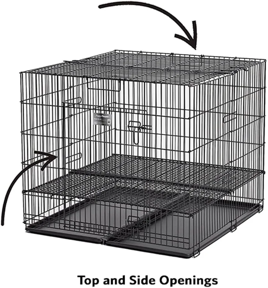 MidWest Homes for Pets, Puppy Playpen -Model 236-05, Half-inch Floor Grid & Removable Pan Included, Black Playpen