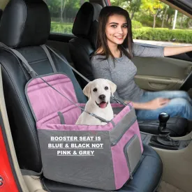 New WINNER OUTFITTERS Pet Booster Seat with Dog Blanket for Dogs and Cats, colour is Black & Blue not Pink & grey!