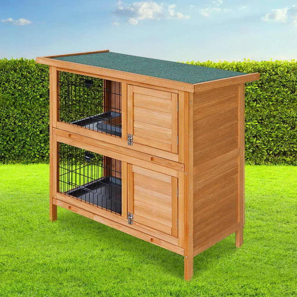 NNEDSZ 2 Storey Wooden Rabbit Hutch