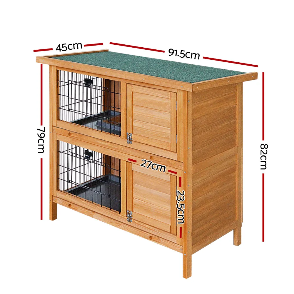 NNEDSZ 2 Storey Wooden Rabbit Hutch
