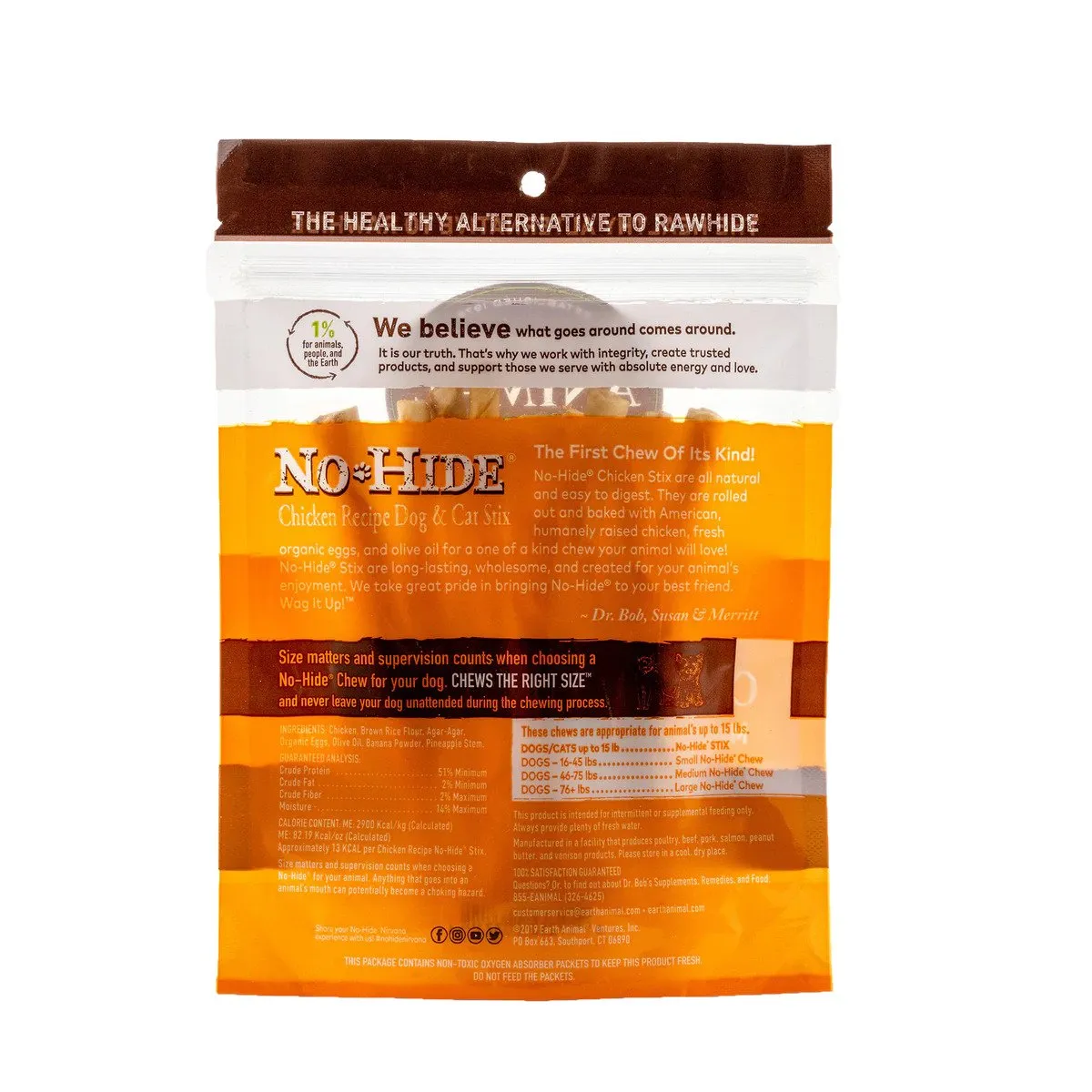 No-Hide Chicken Stix, 10/pack from Earth Animal