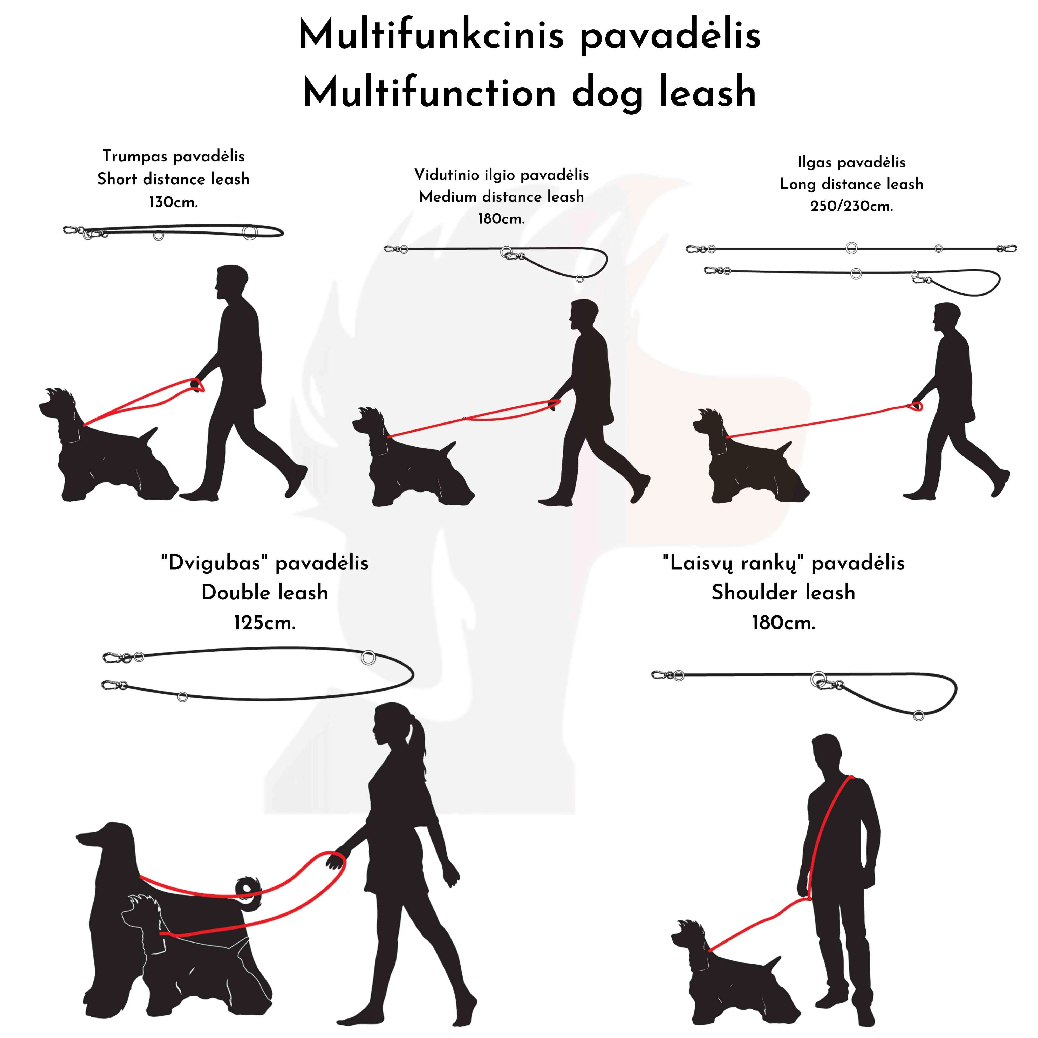 Non - Slip, Waterproof, Multifunction, Adjustable Hexa Dog Leash |  Width: 16 mm | Length: 2.5 m