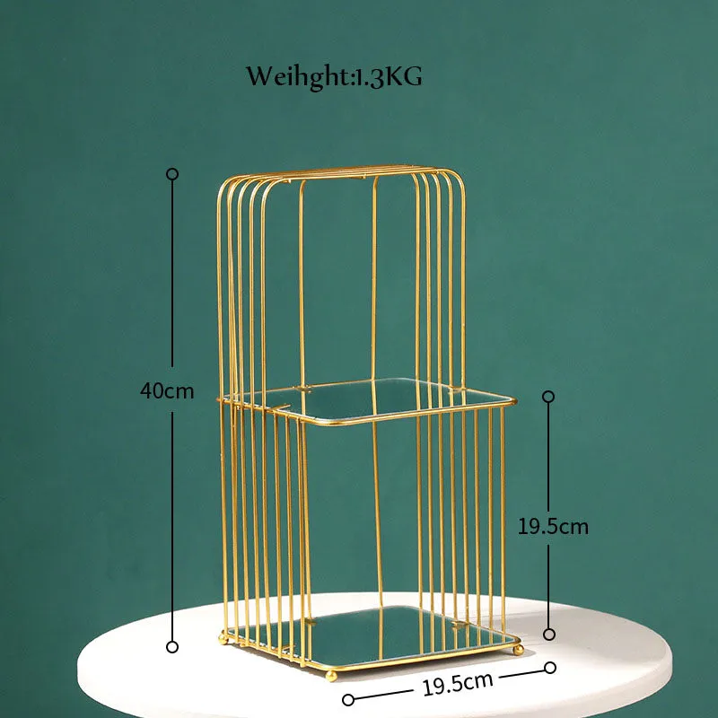 Nordic Simple Wrought Iron Golden Bird Cage Multi-Layer Rack
