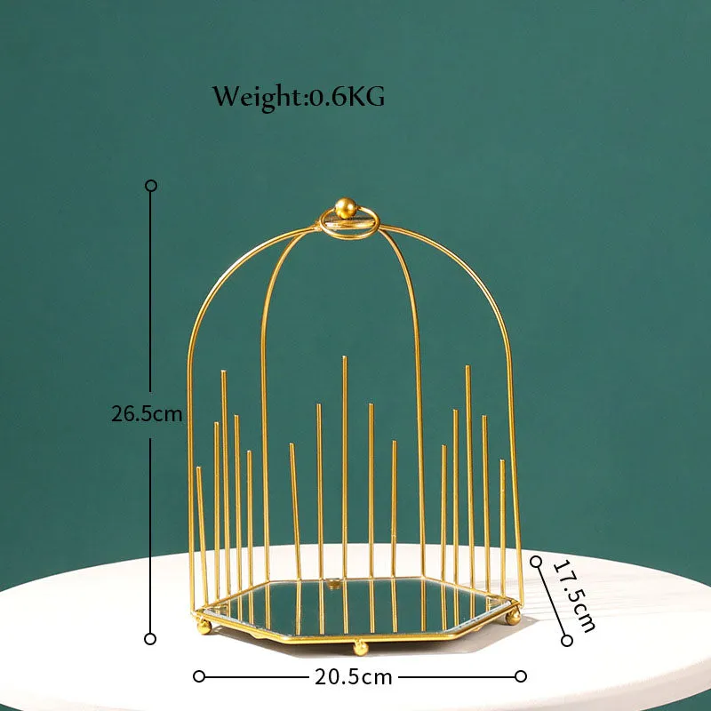 Nordic Simple Wrought Iron Golden Bird Cage Multi-Layer Rack