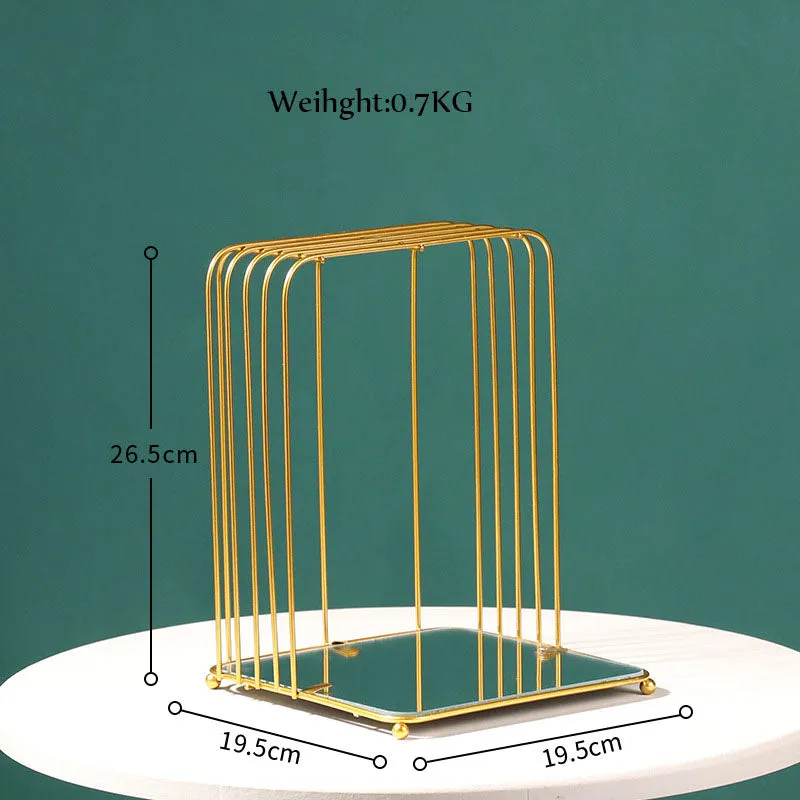 Nordic Simple Wrought Iron Golden Bird Cage Multi-Layer Rack