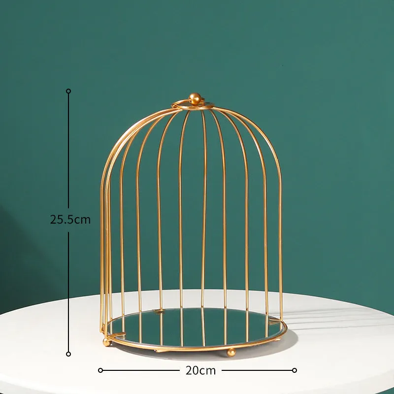 Nordic Simple Wrought Iron Golden Bird Cage Multi-Layer Rack