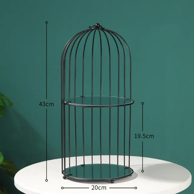Nordic Simple Wrought Iron Golden Bird Cage Multi-Layer Rack