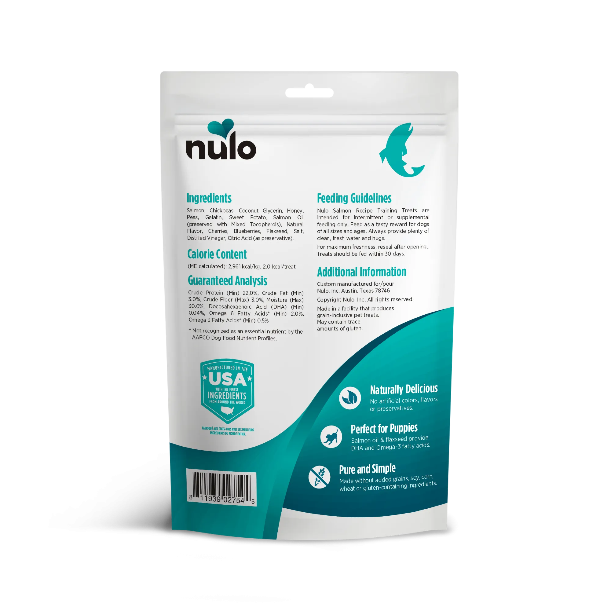Nulo Trainers Grain-Free Salmon Recipe 4-oz, Dog Treat