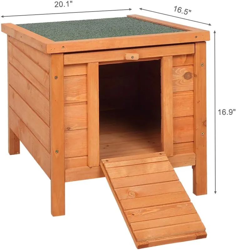 Outdoor Wooden Chicken Coop,Multi-Level Hen House, WaterproofPet Rabbit Hutch Chiken Coop Cage Hen House Poultry Cage with Ramps, Run, Nesting Box, Wire Fence (20'')