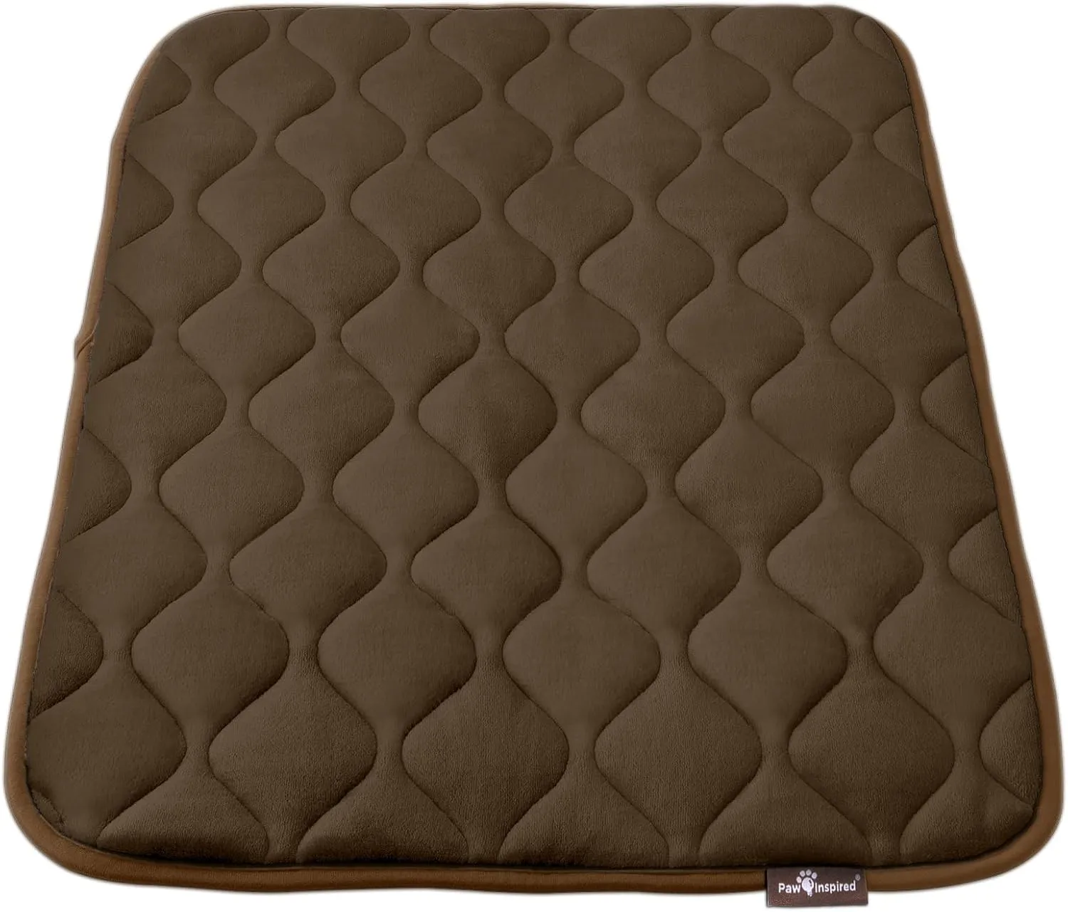 Paw Inspired Washable Padded Crate Mats for Dogs | 35 x 22 Pad, Fits 36-inch Kennels | Leakproof, Waterproof Bottom, Plush Pet Beds (Dark Brown)