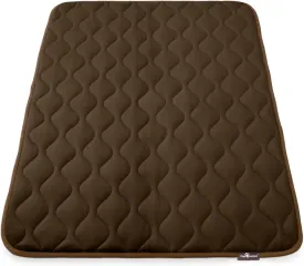 Paw Inspired Washable Padded Crate Mats for Dogs | 47 x 29 Pad, Fits 48-inch Kennels | Leakproof, Waterproof Bottom, Plush Pet Beds (Dark Brown)