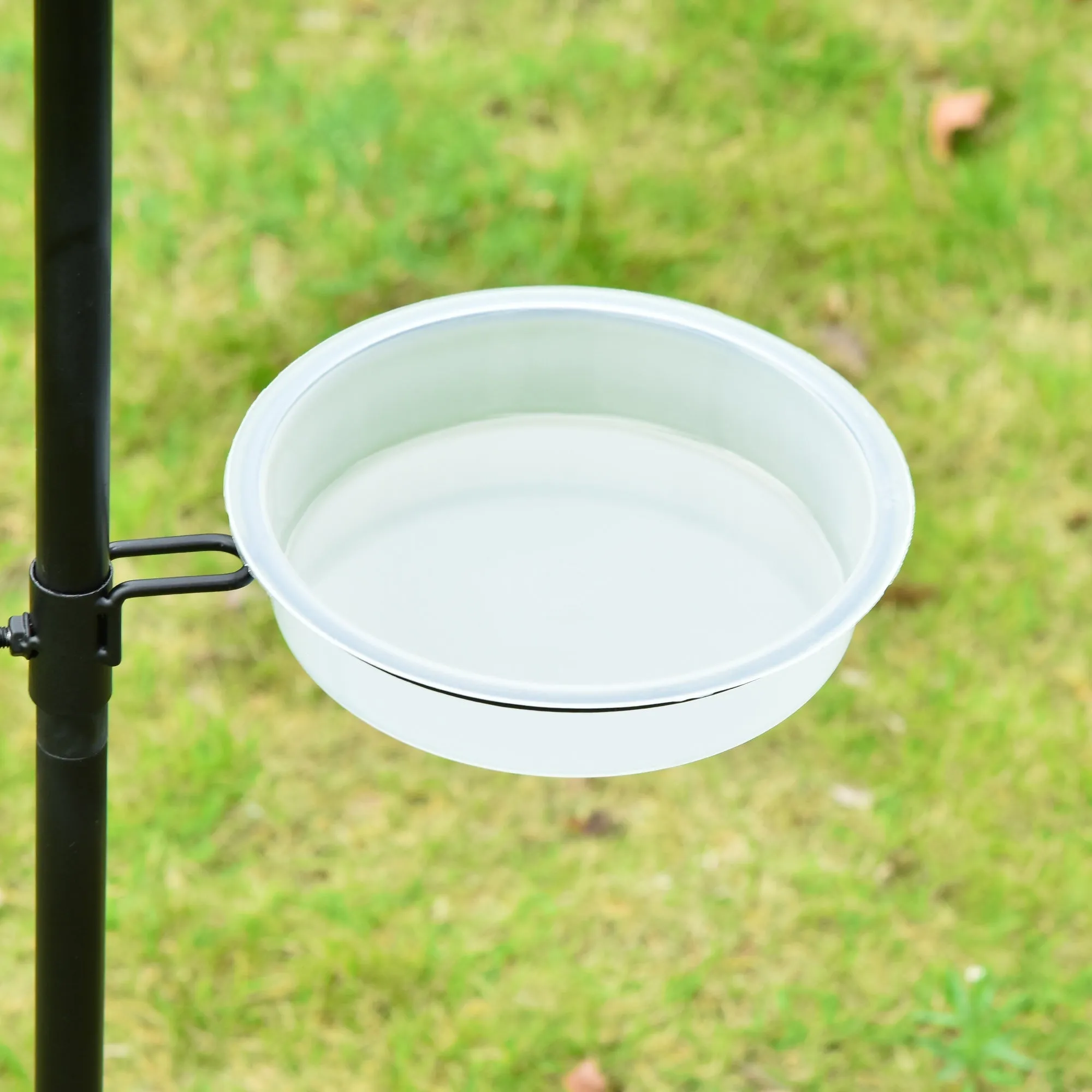 PawHut Bird Feeding Station Kit Wild Bird Feeder Pole w/ 6 Hooks 4 Hanging Feeders
