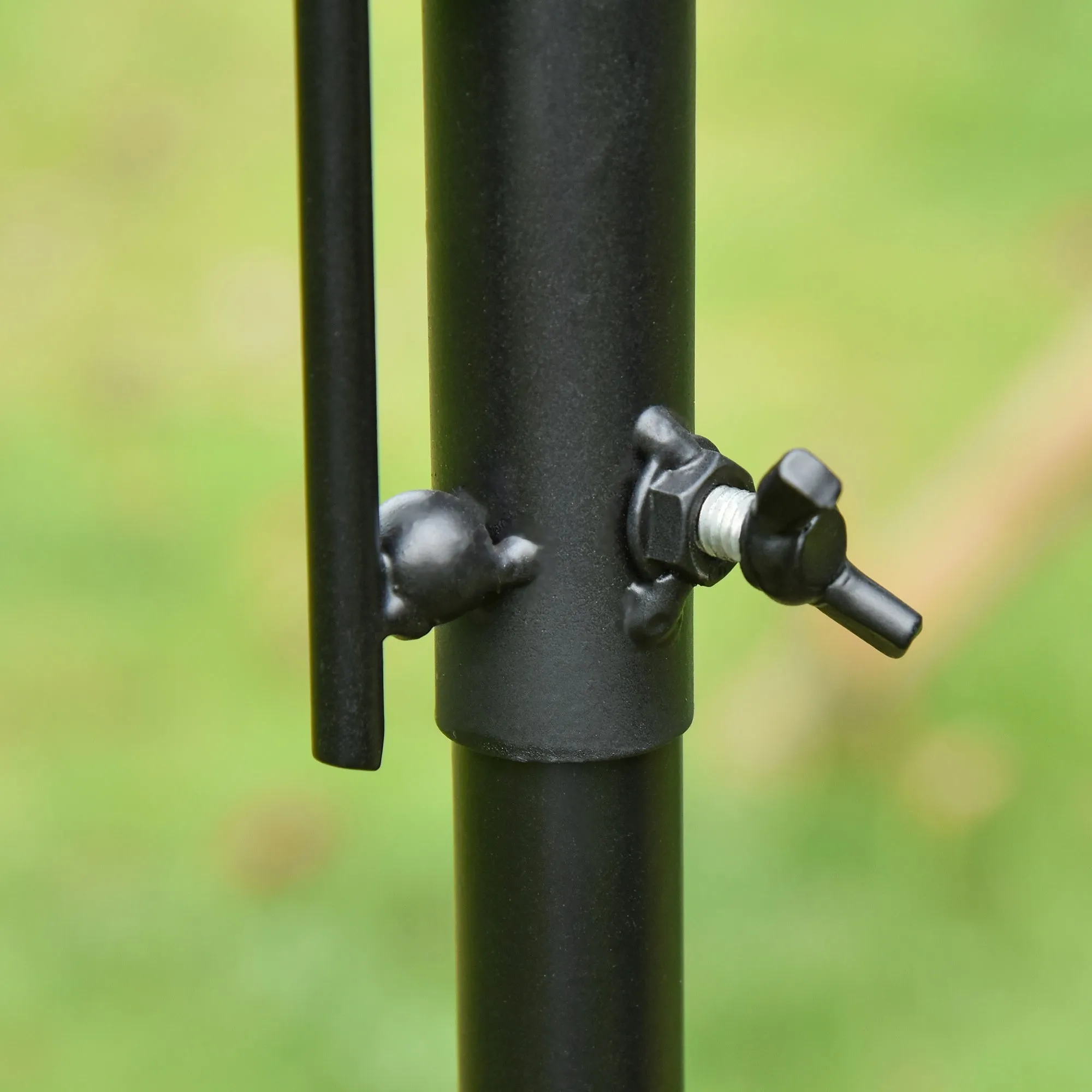 PawHut Bird Feeding Station Kit Wild Bird Feeder Pole w/ 6 Hooks 4 Hanging Feeders
