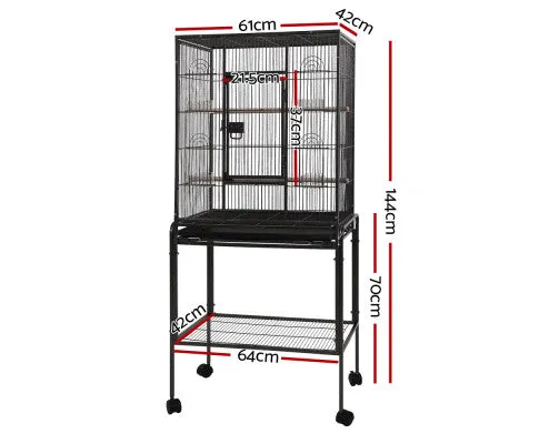 Pet Bird Cage with Feeders 144CM