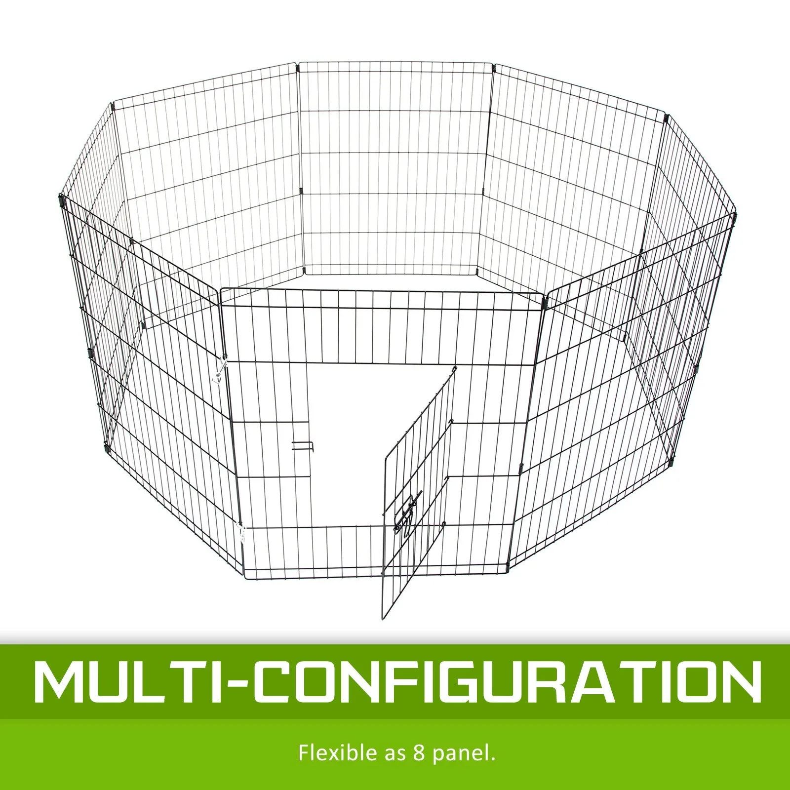 Pet Playpen 8 Panel 24in Foldable Dog Exercise Enclosure Fence Cage