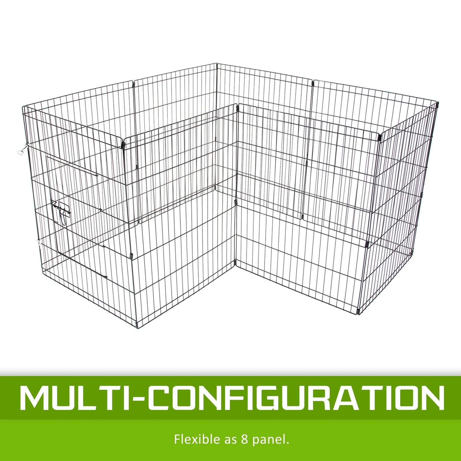 Pet Playpen 8 Panel 24in Foldable Dog Exercise Enclosure Fence Cage